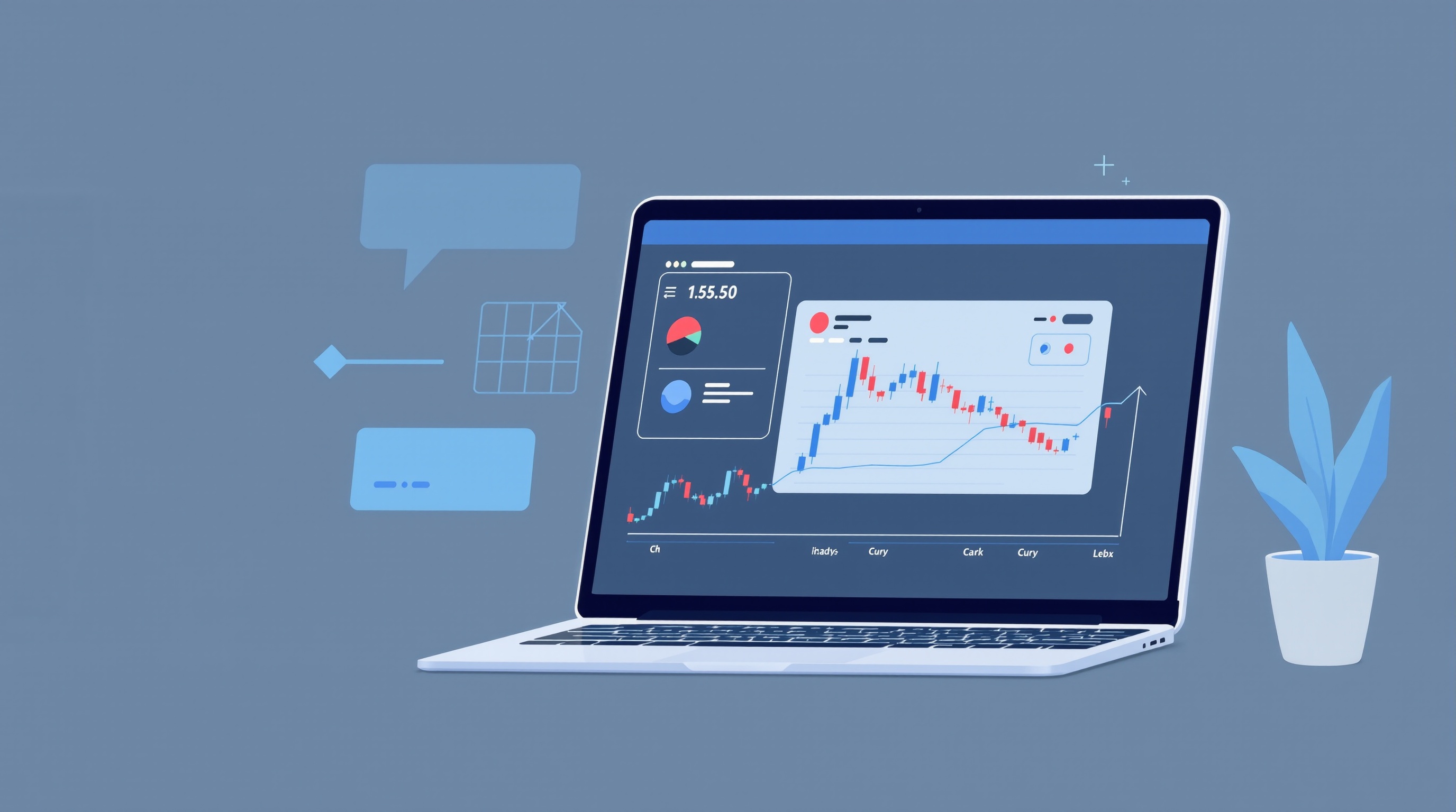 Trader reviewing MT4 Strategy Tester results and equity curve on a laptop screen