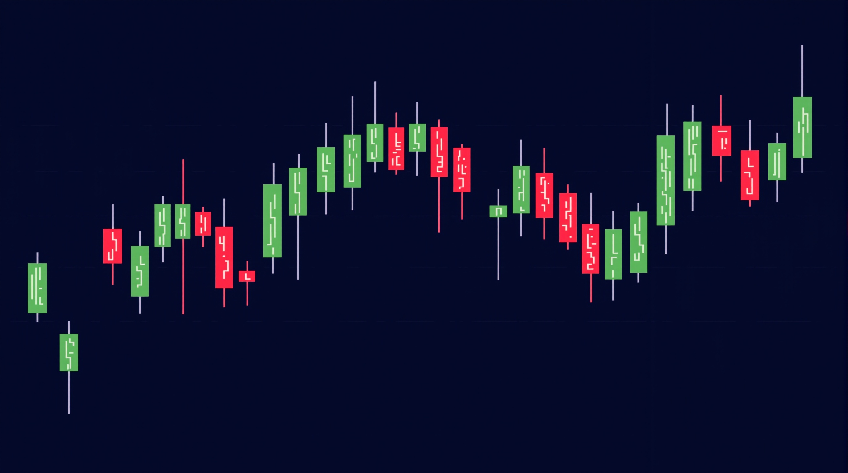 Illustration of a forex candlestick chart showing bullish and bearish candles with wicks and bodies