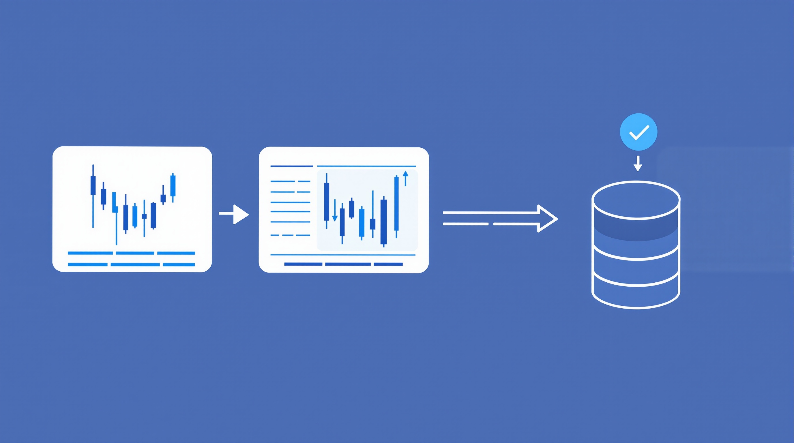 Diagram showing raw forex price data flowing through cleaning and validation stages into a backtest engine