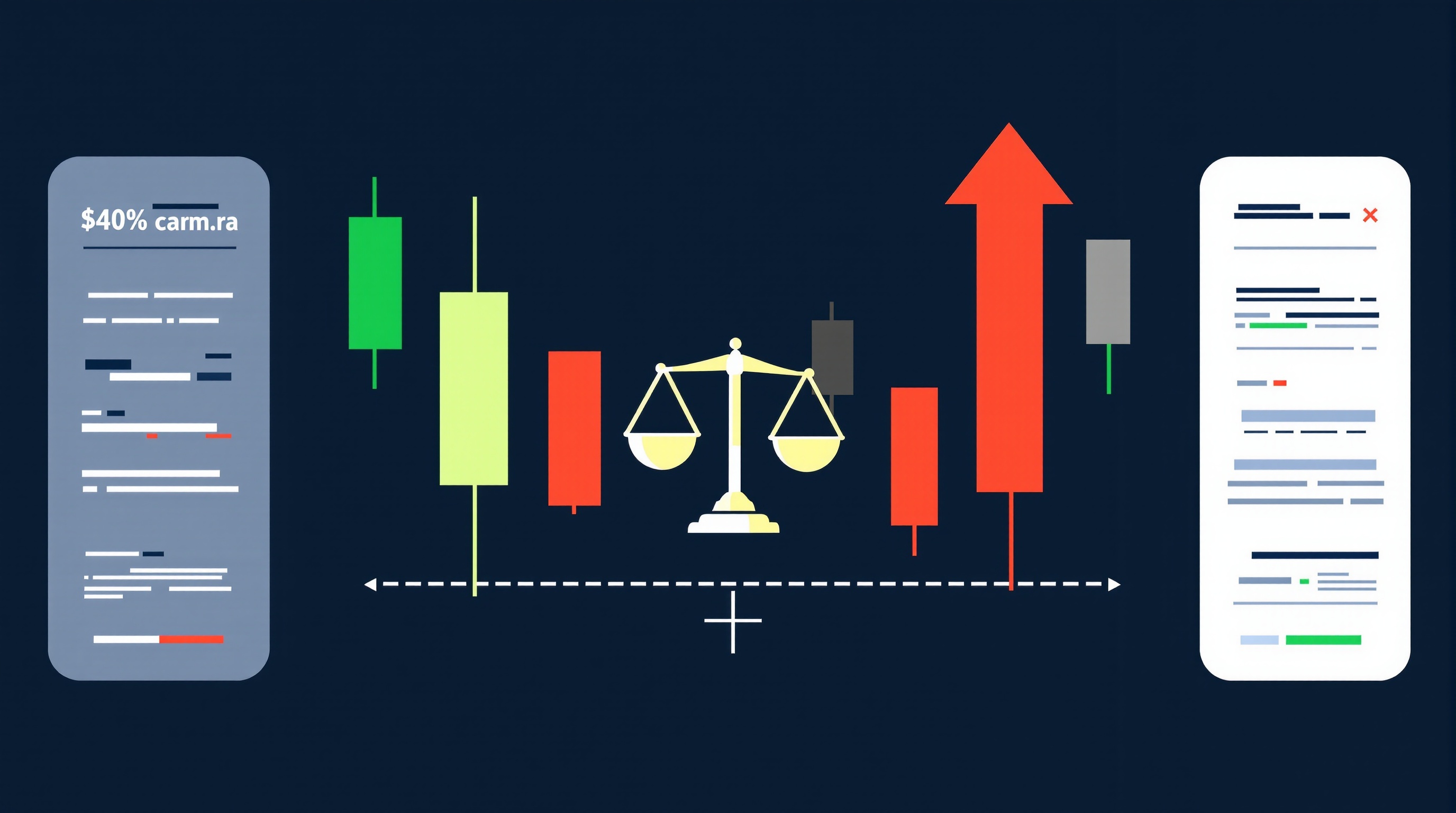 Trader viewing two opposing candlestick charts representing a hedged forex position