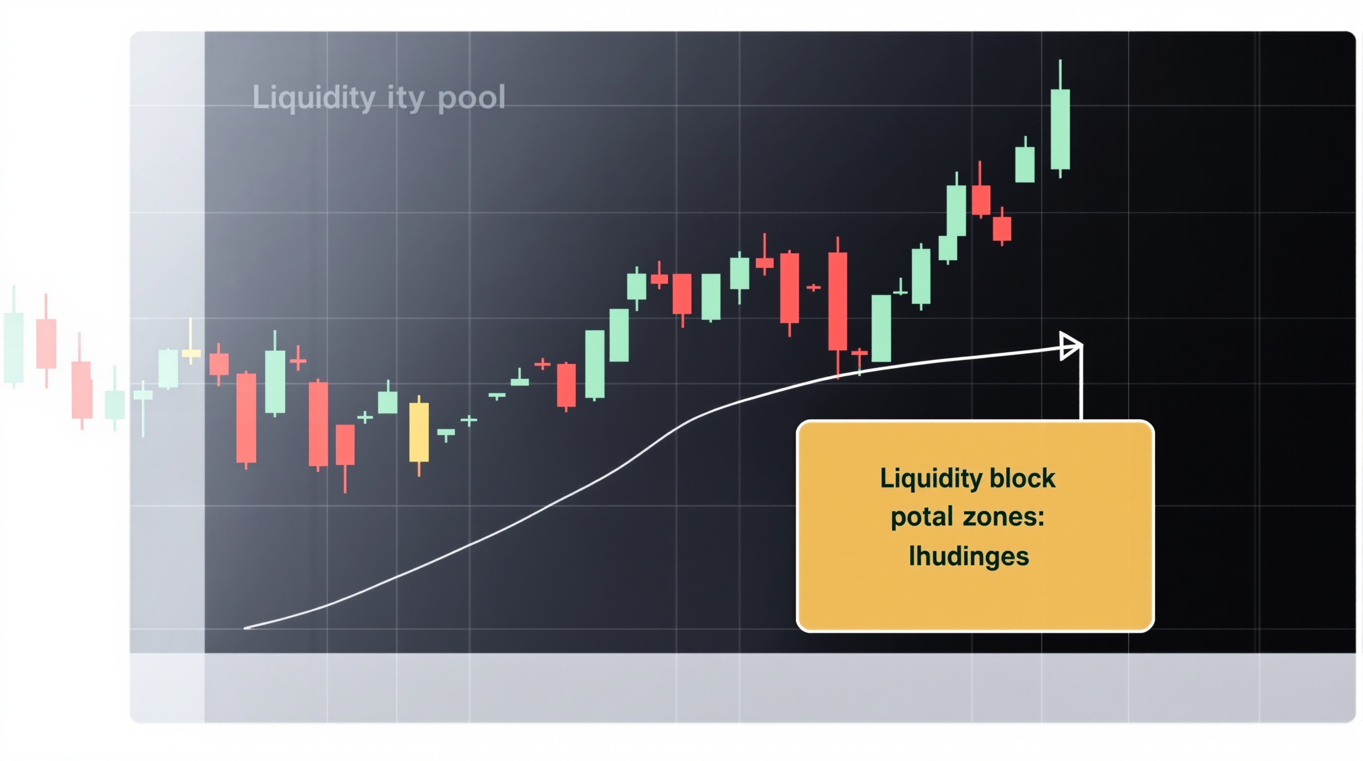 Candlestick chart showing price sweeping stops above a swing high before reversing through an order block zone