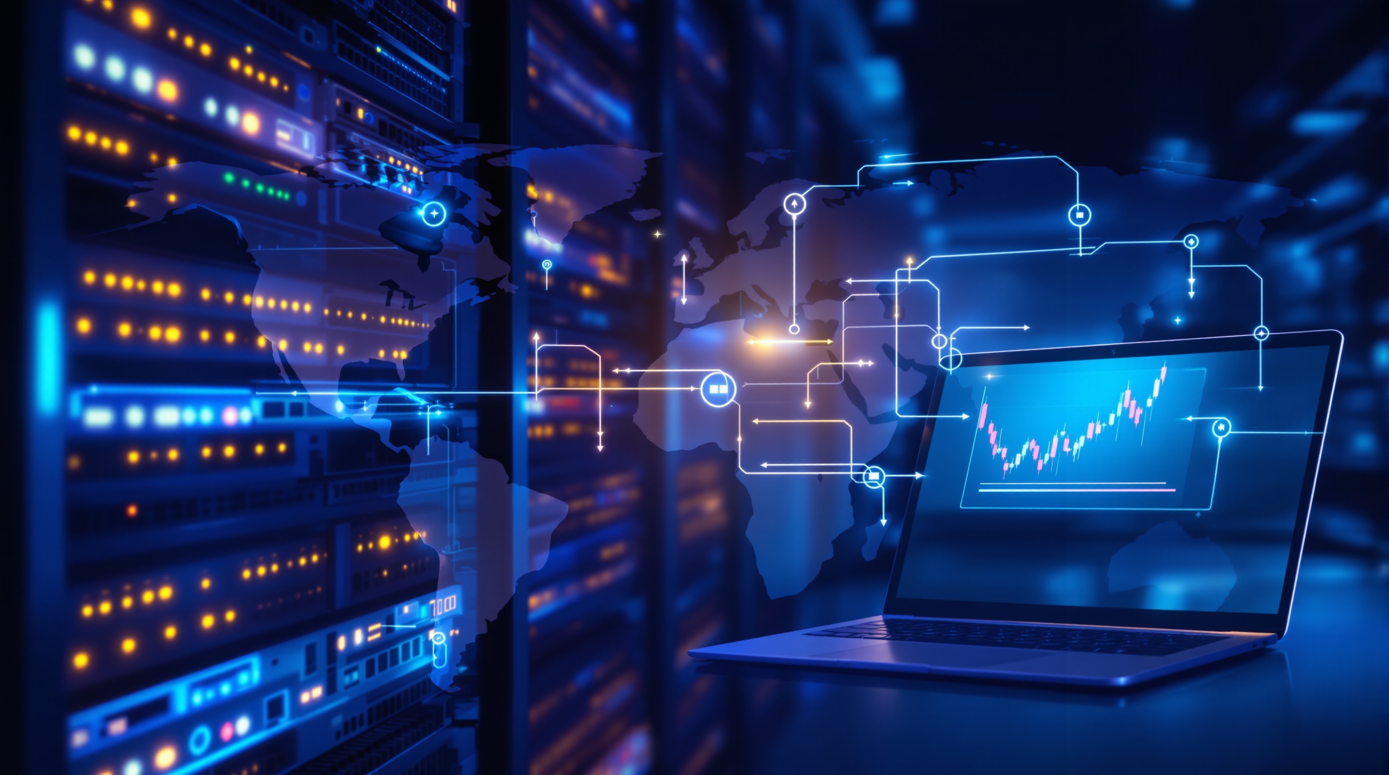 Trader checking network latency graphs between a VPS server and broker trading servers on a dual monitor setup