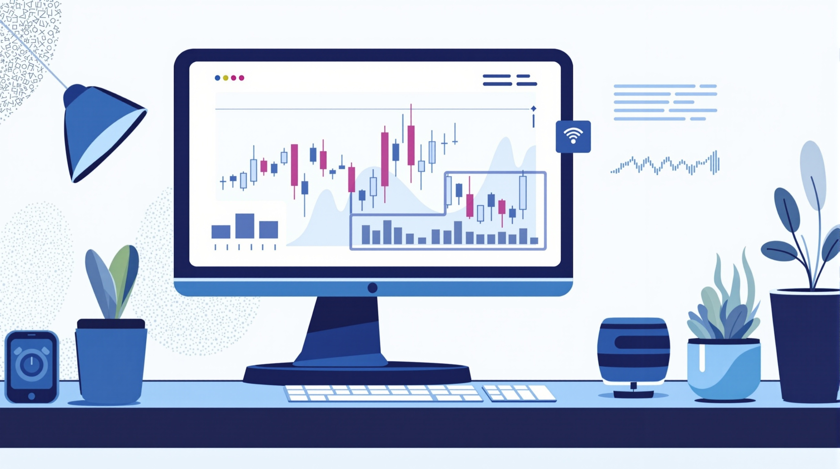 Trader troubleshooting a MetaTrader 4 connection error on a desktop chart screen