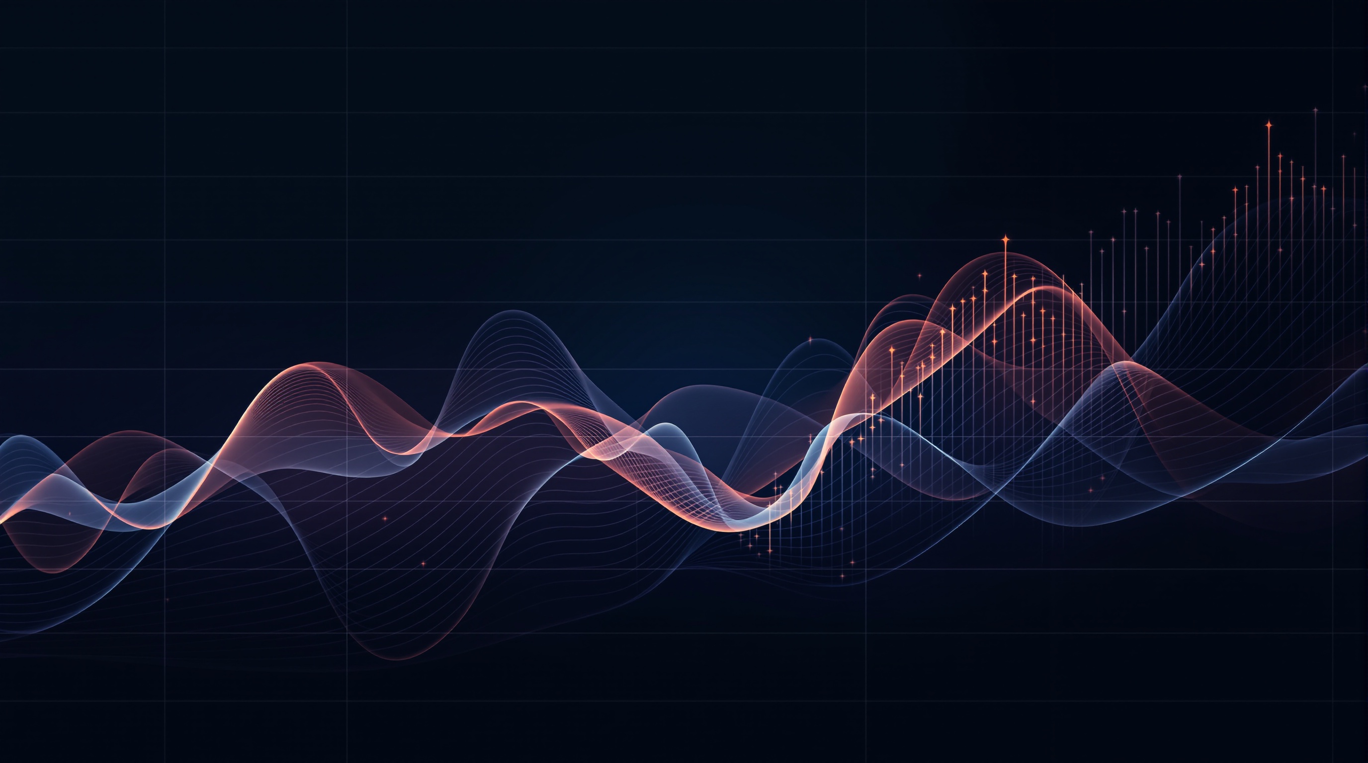 Multiple simulated equity curves fanning out from a single starting point on a trading chart