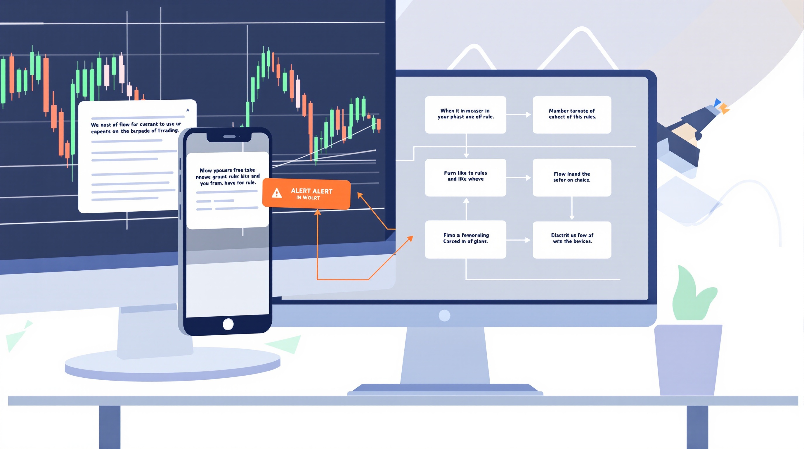 Trader converting a signal alert into a structured rulebook with charts and a checklist
