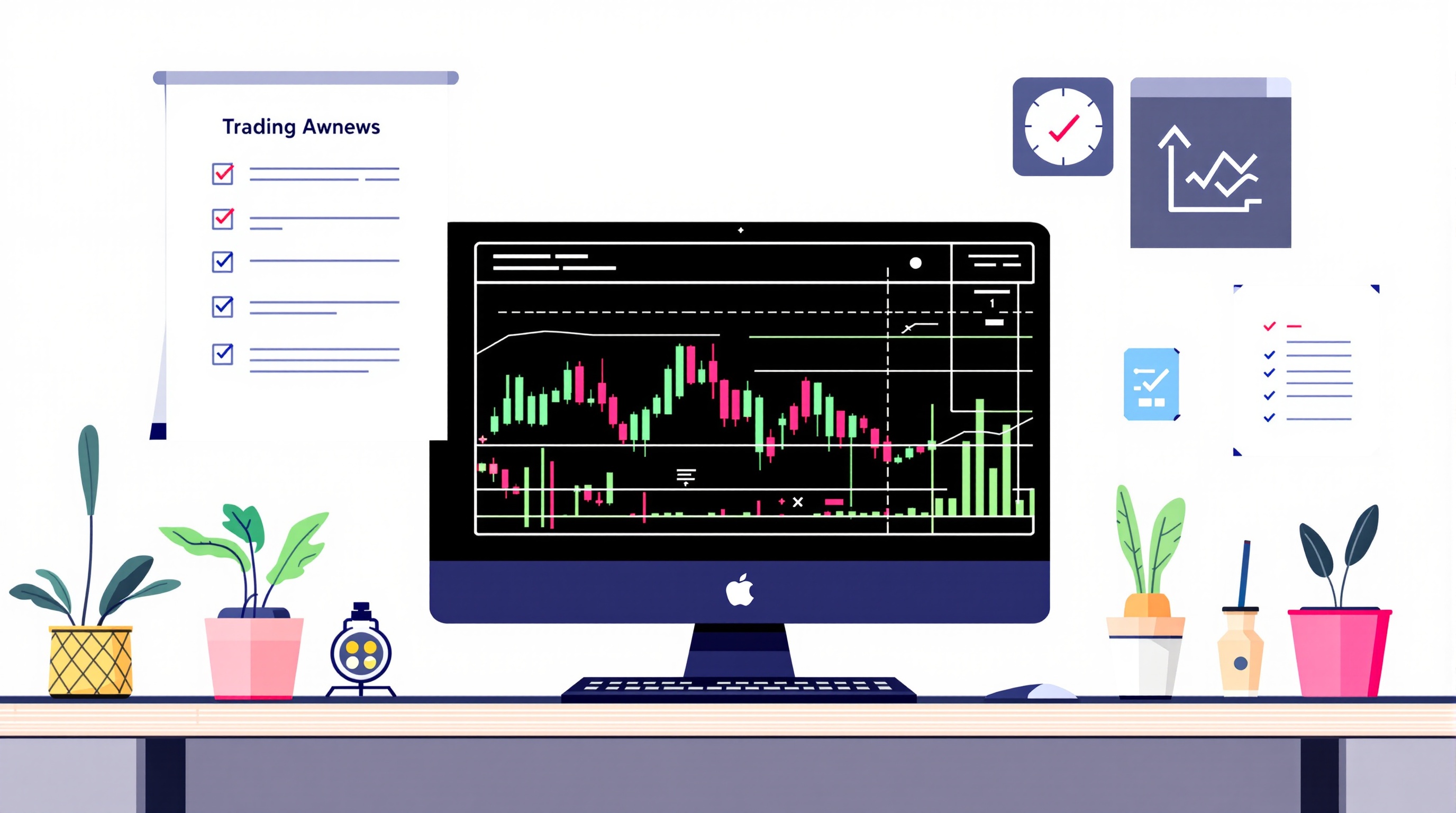 Trader building a rules-based forex trading system on a multi-monitor charting setup